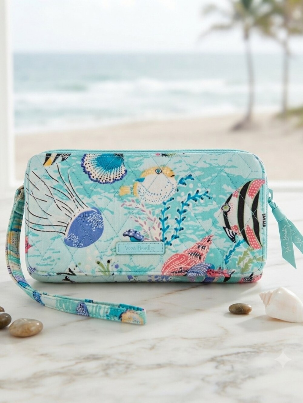 Vera Bradley Antilles Treasure Zip Around Wristlet Wallet